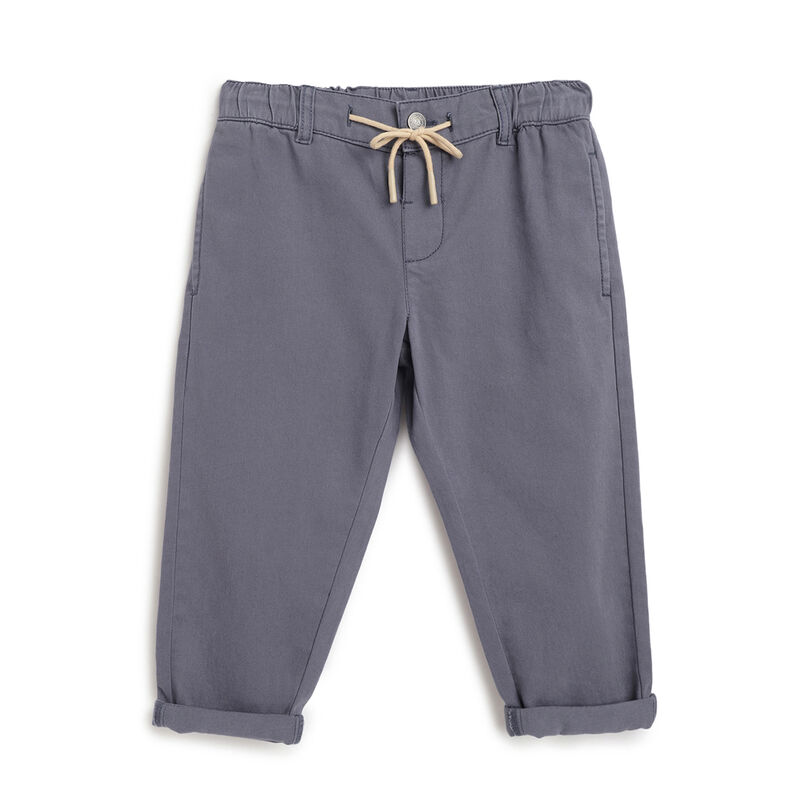 Boys Dark Light Blue Solid Long Trousers image number 0